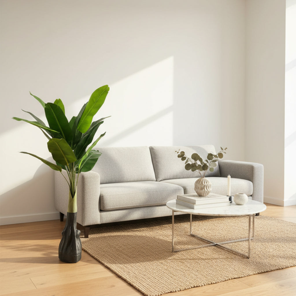 Artificial Banana Tree Plant in Dark Textured Decorative Vase