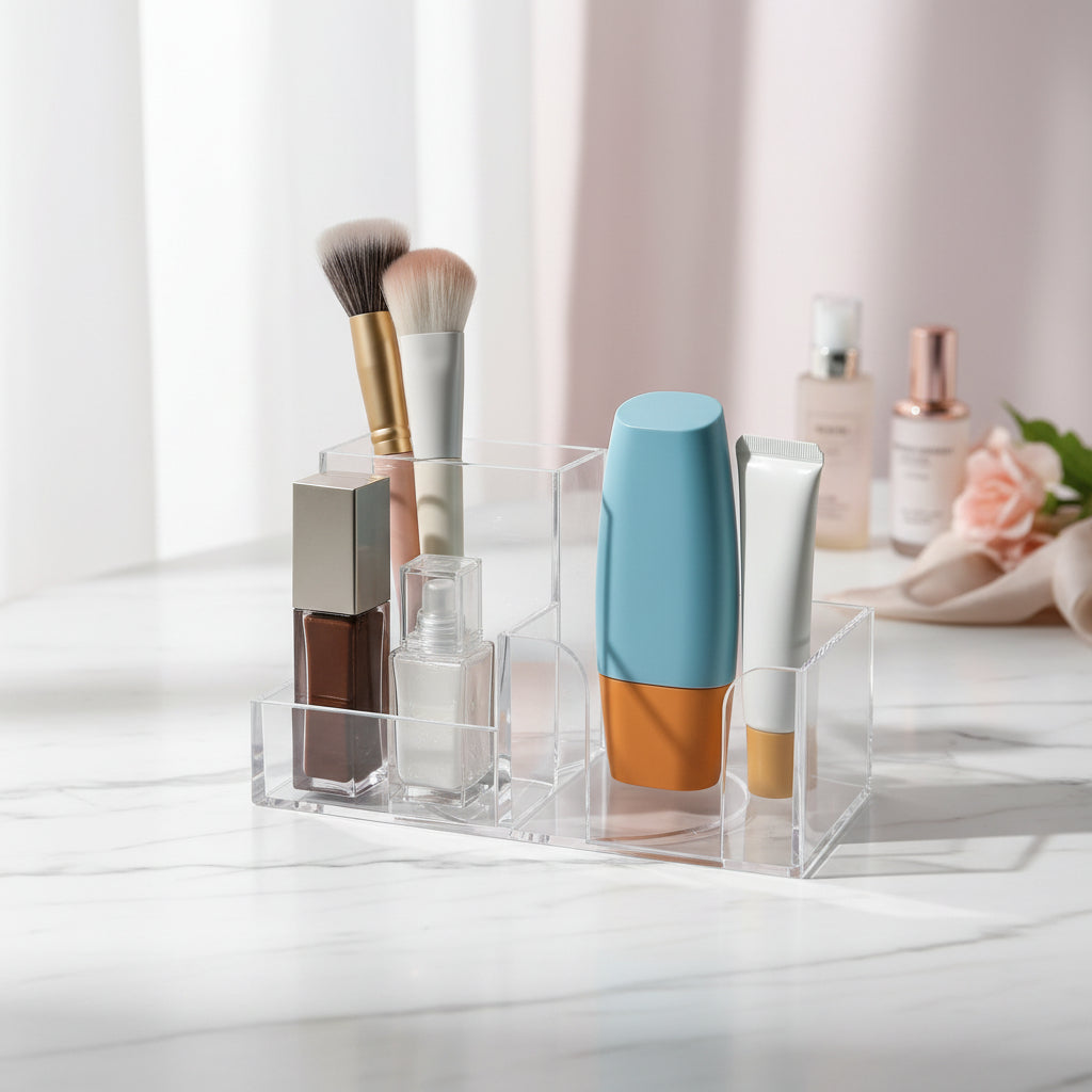 Makeup Organizer – Multi-Compartment Cosmetic Storage Holder for Vanity & Bathroom Counter