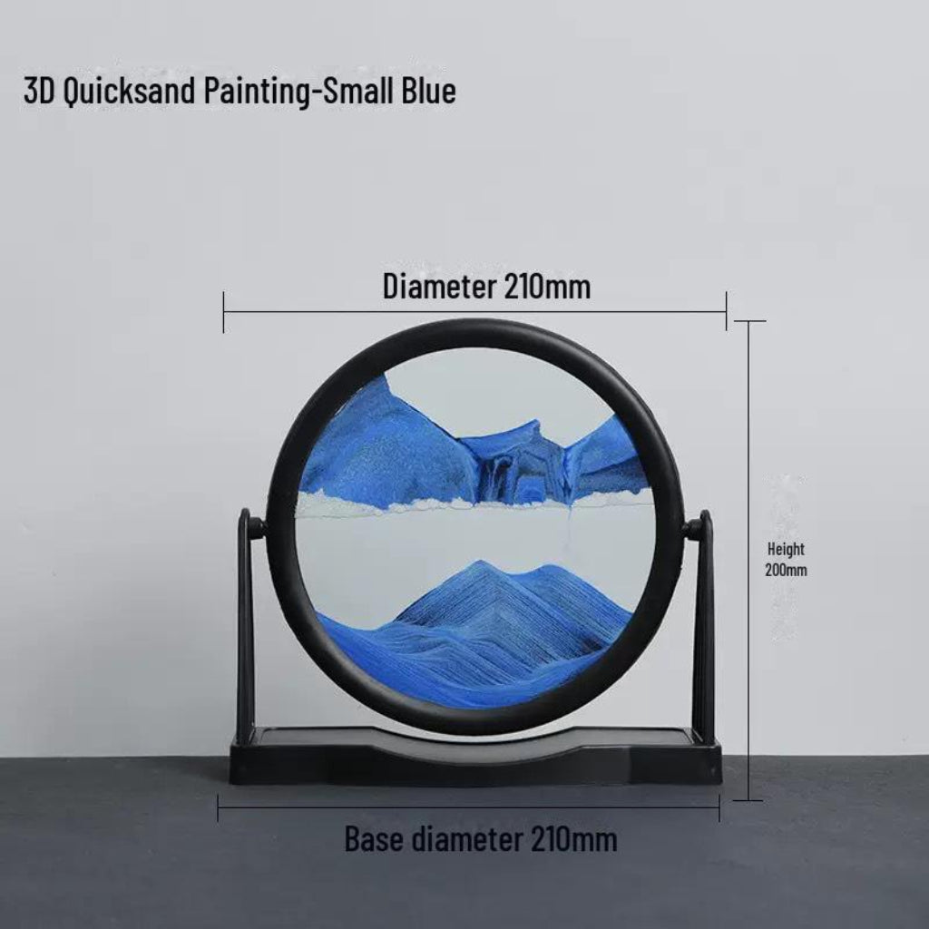 Dynamic Moving Sand Art Scape – Circular Glass Frame 3D Flowing Sand Picture for Home & Office Décor
