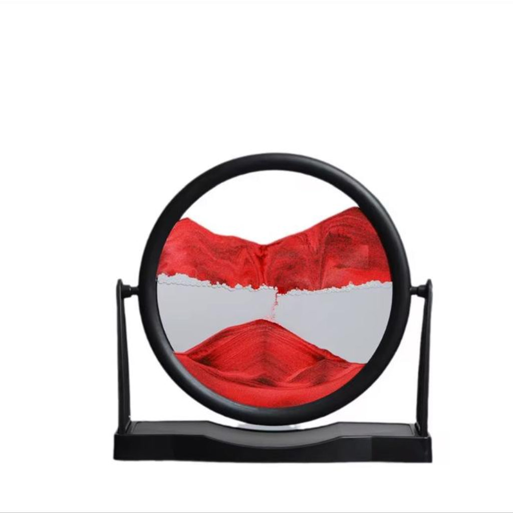 Dynamic Moving Sand Art Scape – Circular Glass Frame 3D Flowing Sand Picture for Home & Office Décor