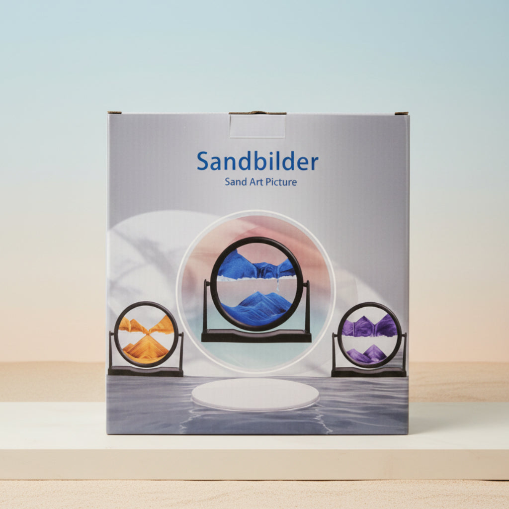 Dynamic Moving Sand Art Scape – Circular Glass Frame 3D Flowing Sand Picture for Home & Office Décor