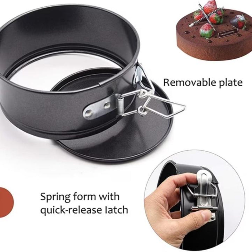 3-Piece Non-Stick Springform Cake Pan Set with Removable Bottoms and Quick-Release Latches for Baking, Tiered Cakes and Cheesecakes