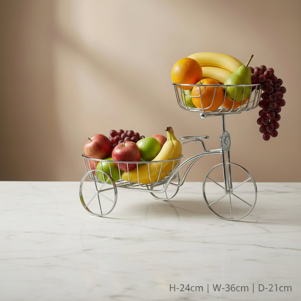 Elegant Steel Tricycle-Style Gourmet Display Stand
