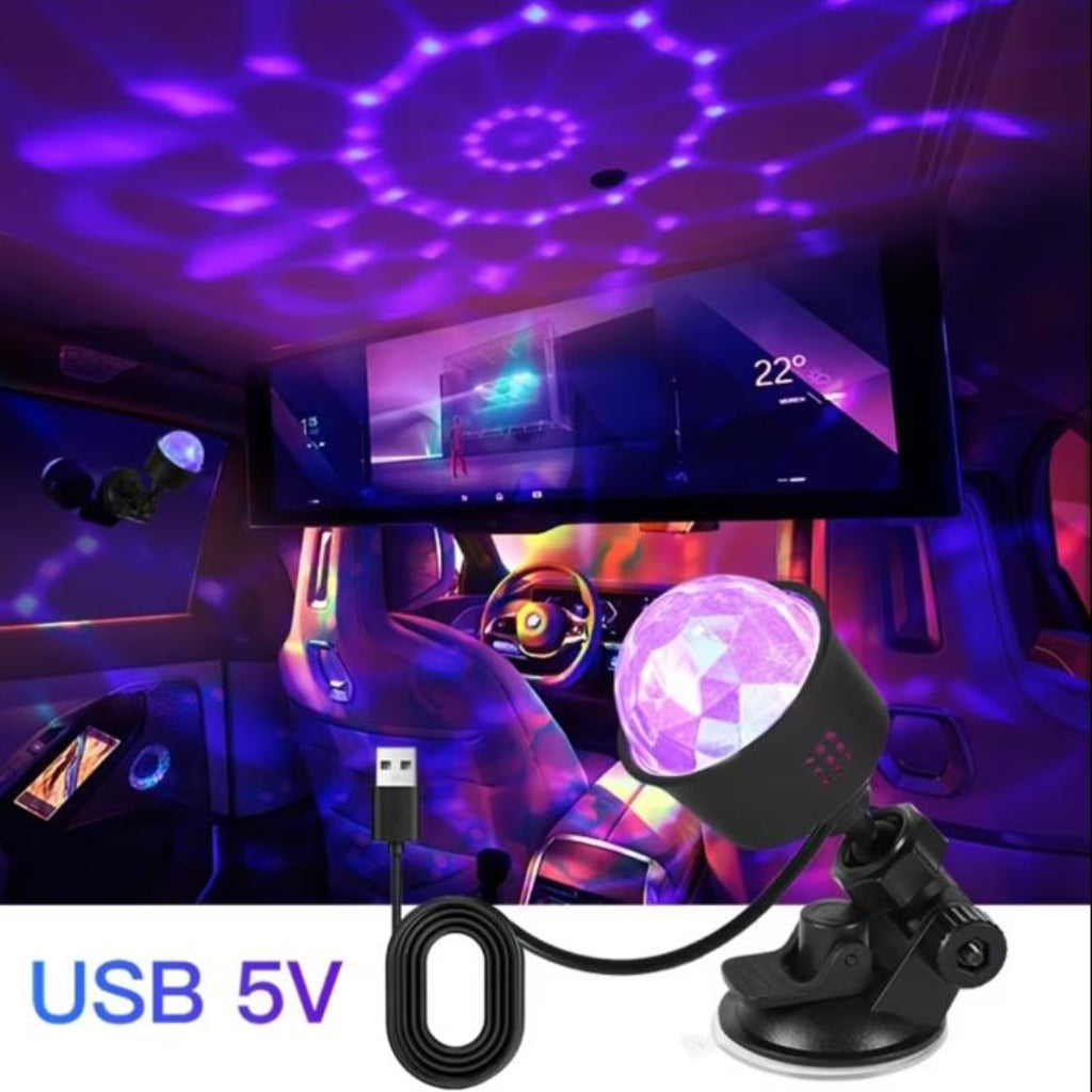 360° Rotating Diamond LED Projector with Suction Cup Base & USB Power