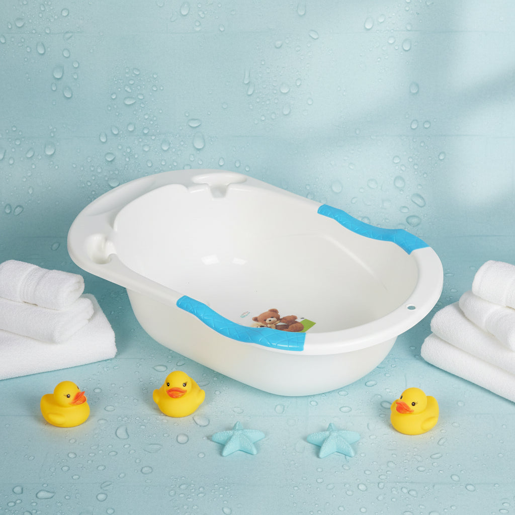 Portable Baby Bathtub with Cute Cartoon Design – Ergonomic Infant & Toddler Bath Tub