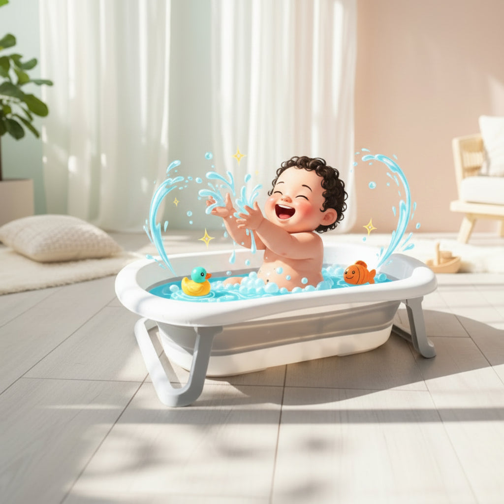 Foldable Baby Bath Tub – Portable Infant & Toddler Bathtub