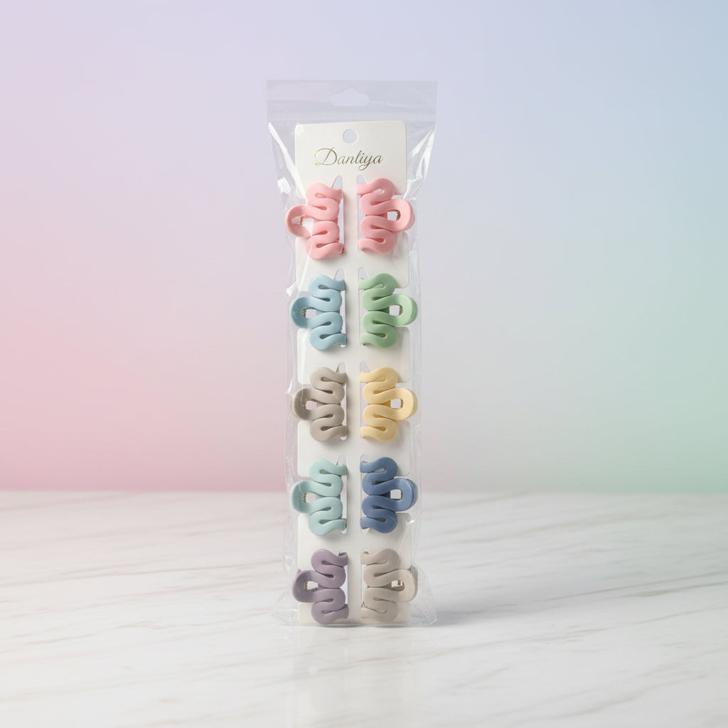 Random Color Hair Clips Set – 10-Piece