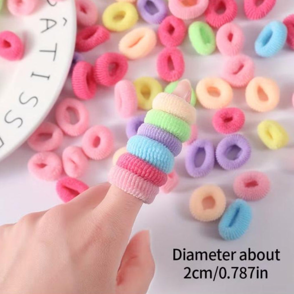 Colorful Mini Hair Ties & Elastic Rubber Bands – 80-Piece Set