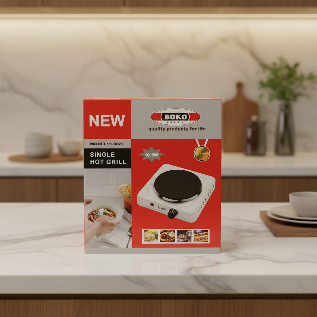Portable Electric Single Burner Hot Plate – 1000W Adjustable