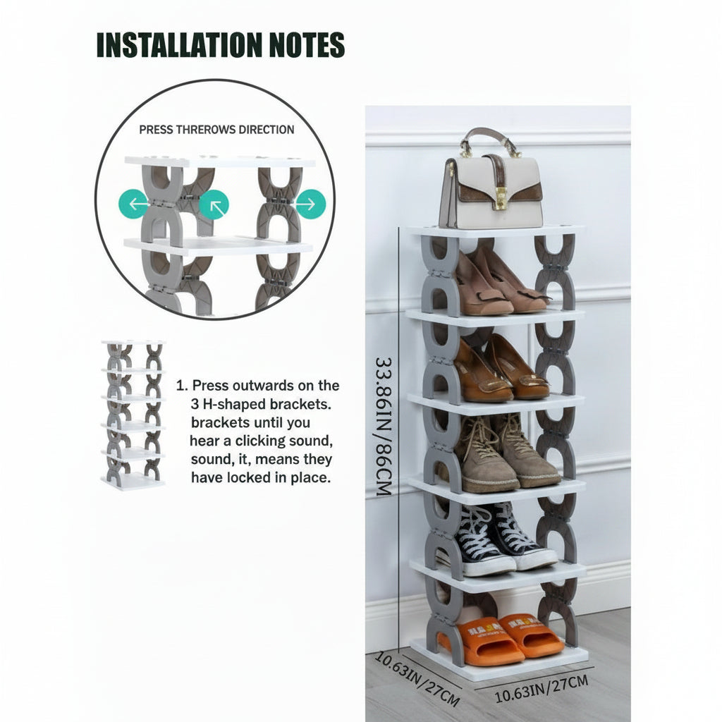 6-Layer Foldable Shoe Rack – Space-Saving Shoe Organizer