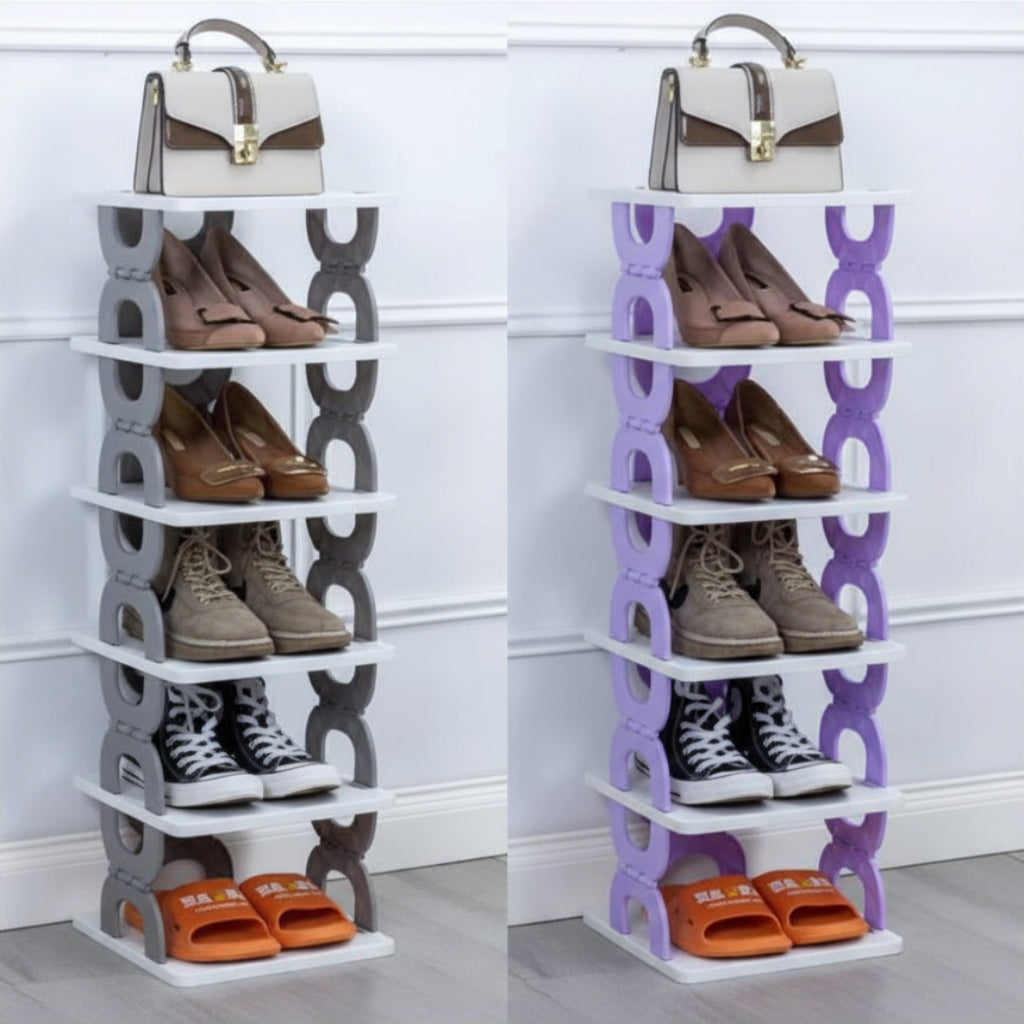 6-Layer Foldable Shoe Rack – Space-Saving Shoe Organizer