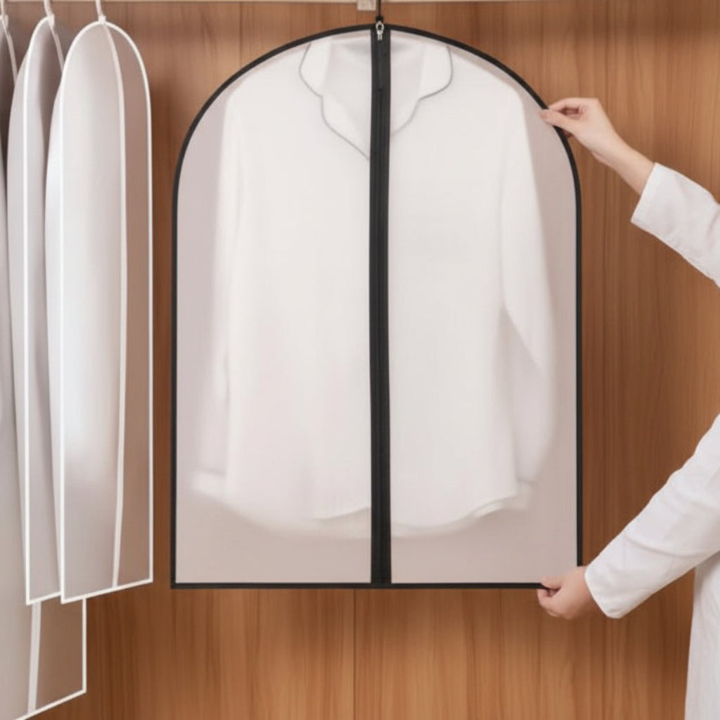 Zippered Transparent Garment Bags – Dustproof Hanging Clothes Covers