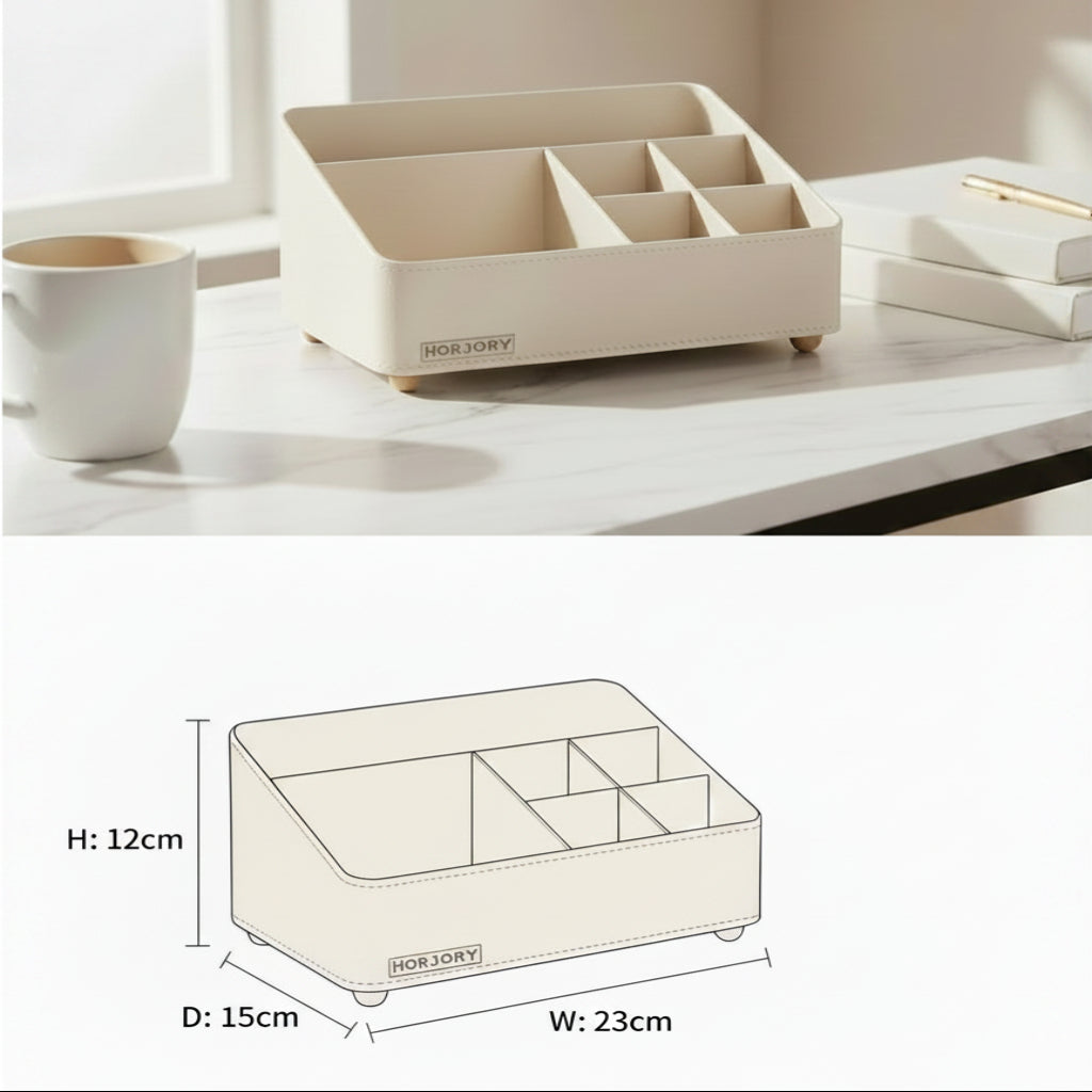 Multi-Compartment Desktop Makeup & Cosmetic Storage Organizer Box
