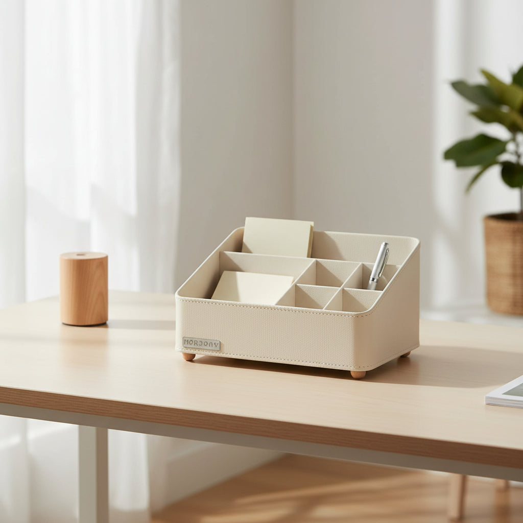 Multi-Compartment Desktop Makeup & Cosmetic Storage Organizer Box