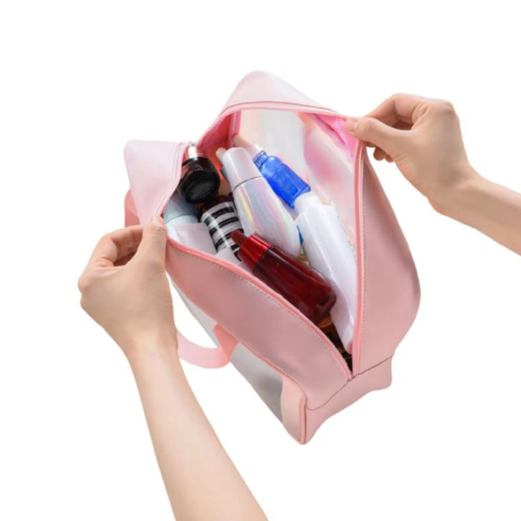 Portable Waterproof Transparent Wash Bag – Clear Cosmetic & Toiletry Organizer