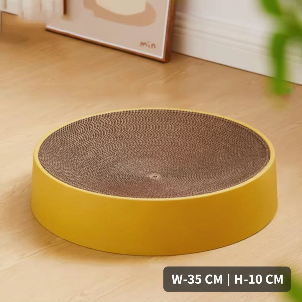 Round Corrugated Cat Scratching Bowl – Multifunctional Pet Lounge & Scratcher Bed