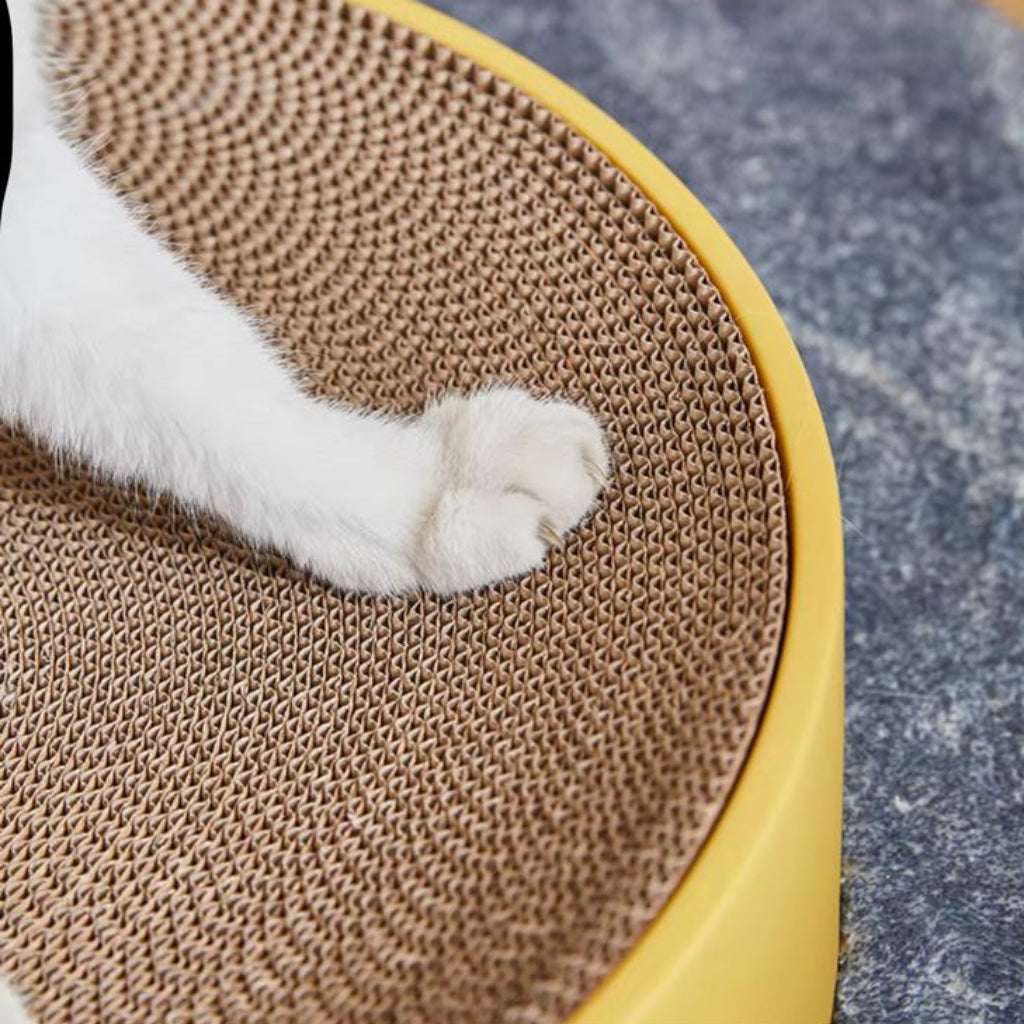 Round Corrugated Cat Scratching Bowl – Multifunctional Pet Lounge & Scratcher Bed