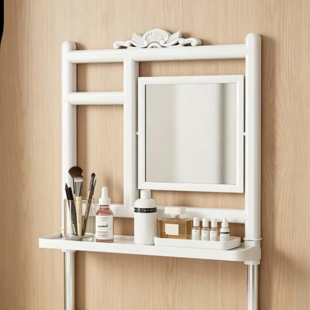Multi-Layer Bathroom Storage Rack with Mirror – Space-Saving Organizer
