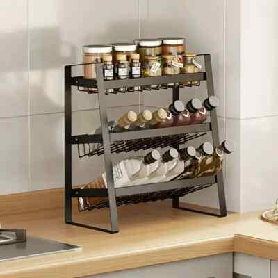 3-Tier Kitchen Spice Rack & Bottle Organizer – Multi-Level Storage Shelf