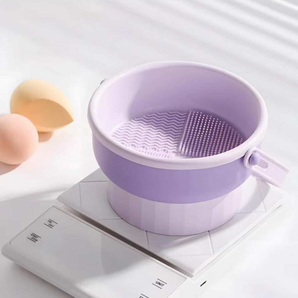 Collapsible Makeup Brush Cleaner & Drying Rack Holder