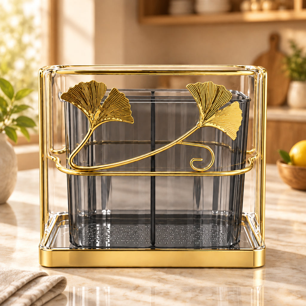 Golden Spoon Rack – Kitchen Utensil Holder