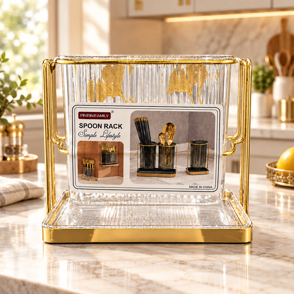 Golden Spoon Rack – Kitchen Utensil Holder