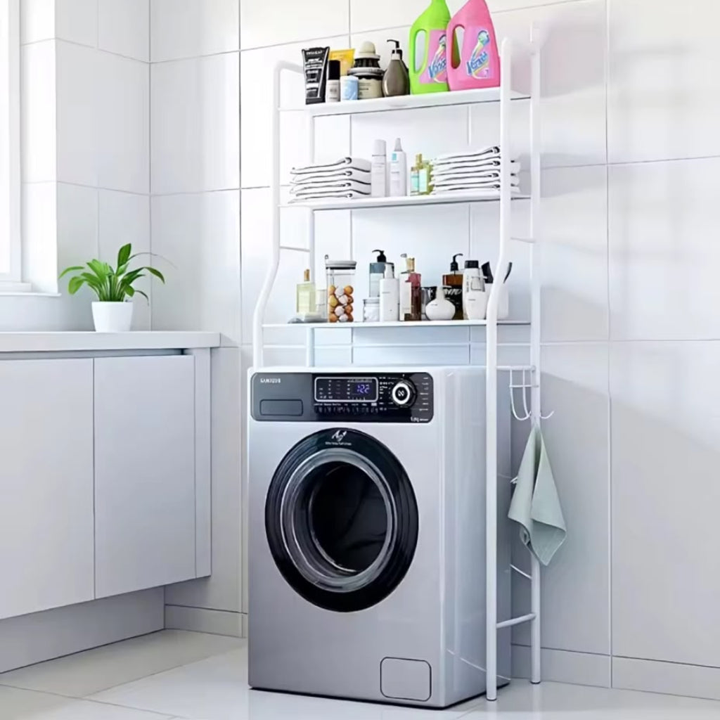 Multifunctional Laundry Machine Storage Shelf – Freestanding Over-the-Washer & Toilet Organizer