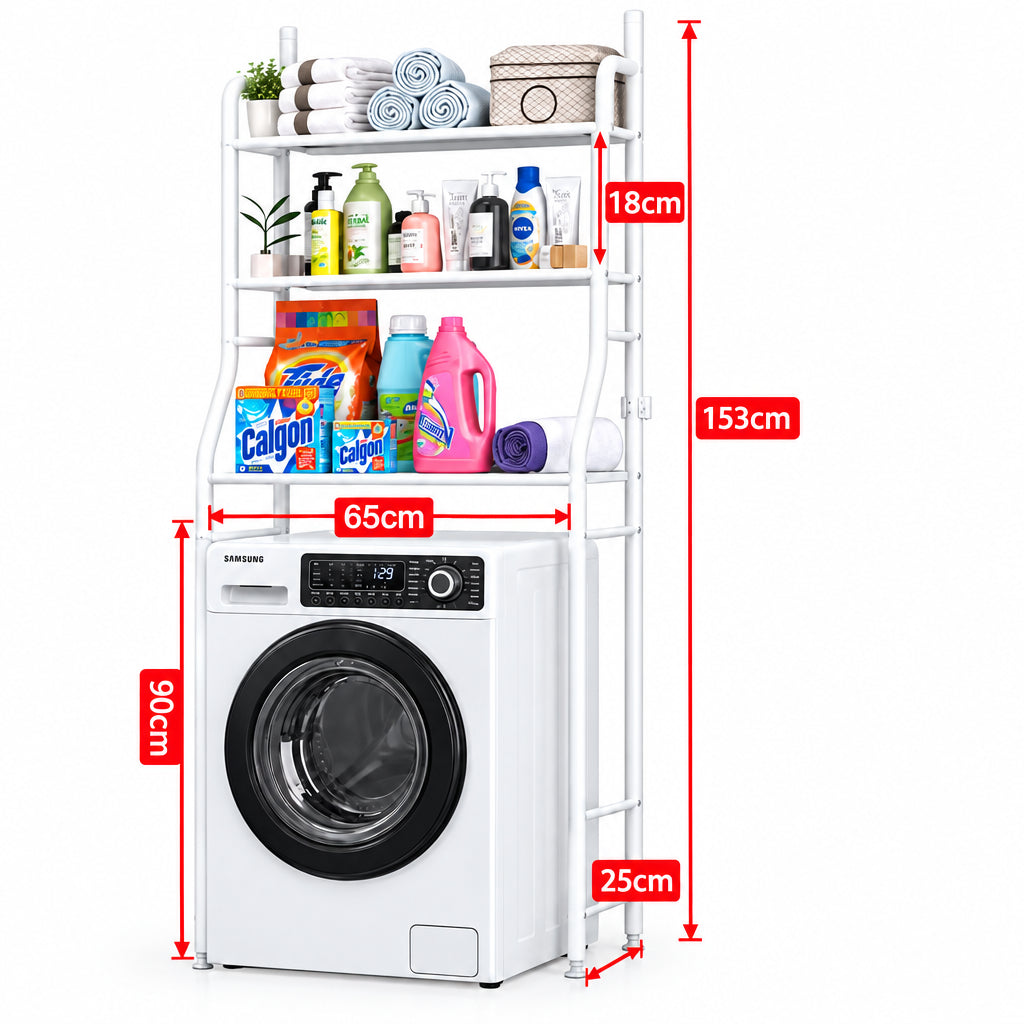 Multifunctional Laundry Machine Storage Shelf – Freestanding Over-the-Washer & Toilet Organizer