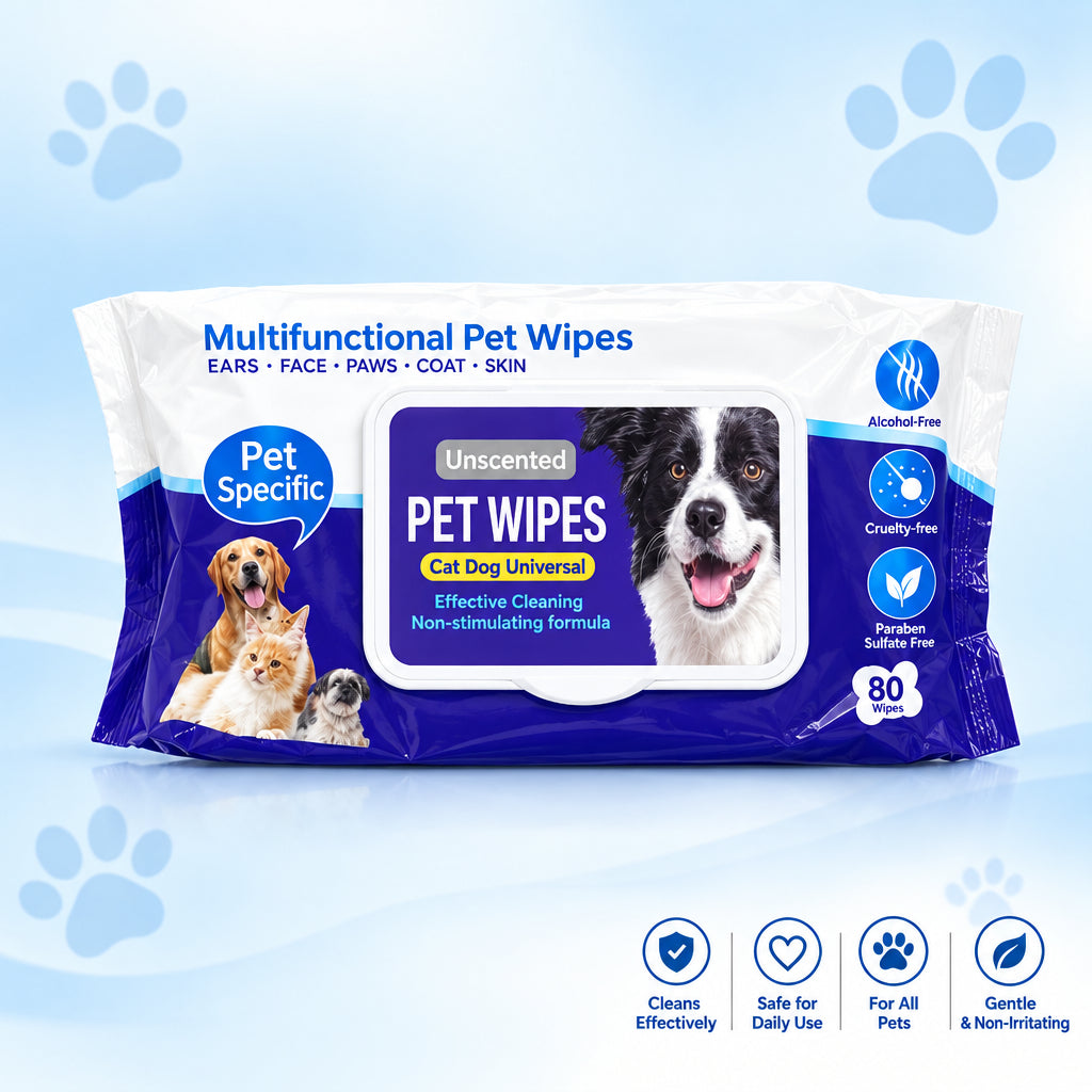Multifunctional Pet Wipes – Universal Cleaning Wipes for Cats & Dogs