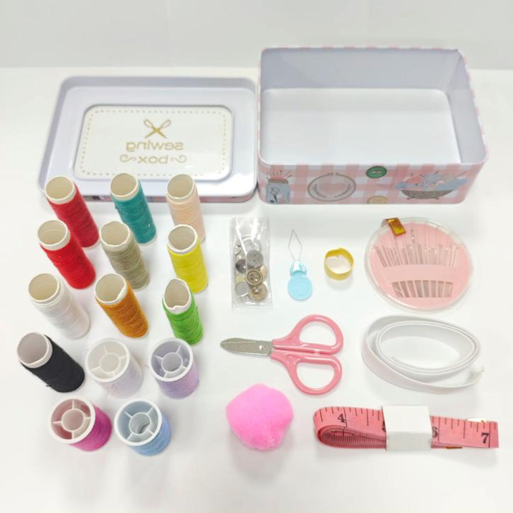 1 PCS Portable Tin Box Sewing Kit – Sewing Accessories Set