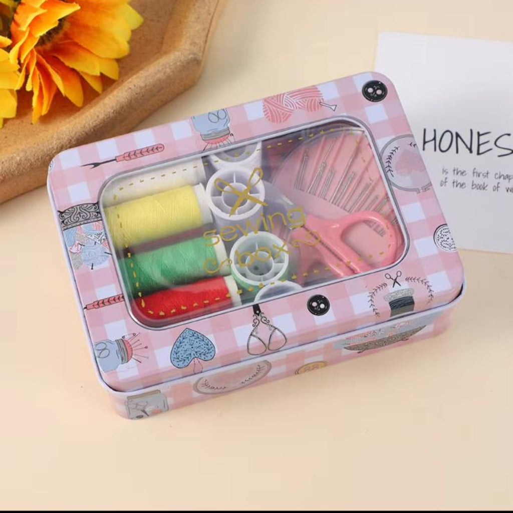 1 PCS Portable Tin Box Sewing Kit – Sewing Accessories Set