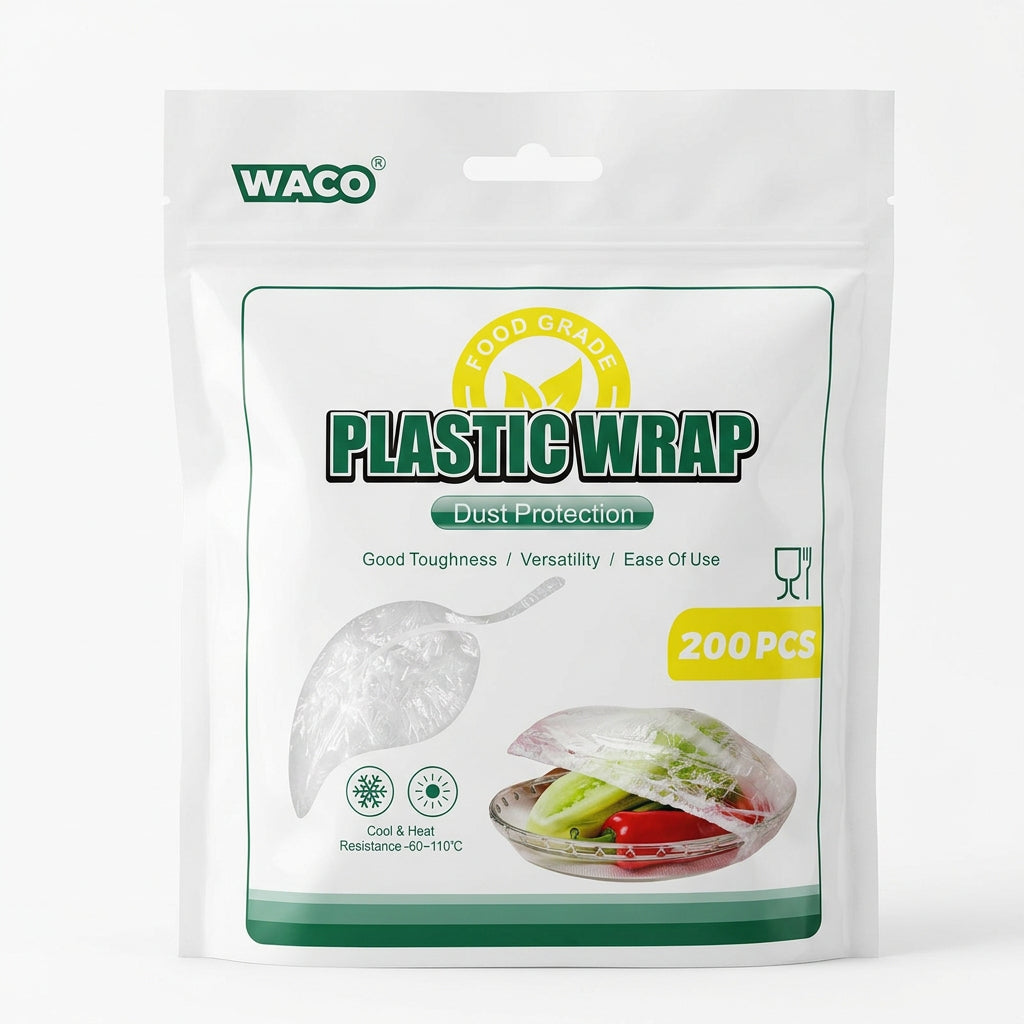 Food-Grade Plastic Bowl Covers – 200 PCS Clear Elastic Food Covers