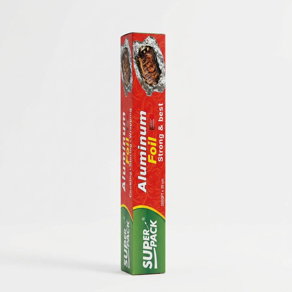 Heavy-Duty Aluminum Foil Roll – 255 SQ FT × 30 CM, Food-Grade Foil for Cooking, Baking & Grilling