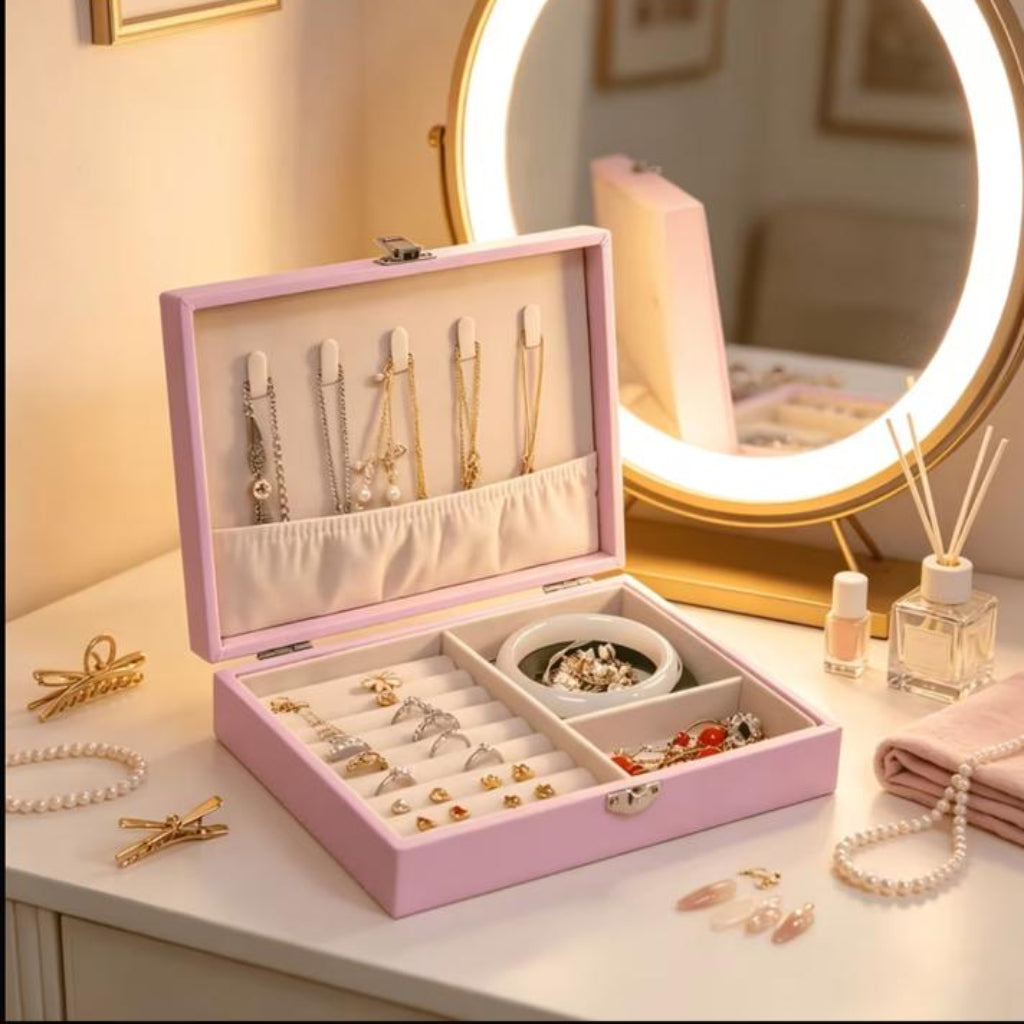 Jewelry Storage Box – Compact Organizer for Rings, Earrings, Necklaces & Accessories