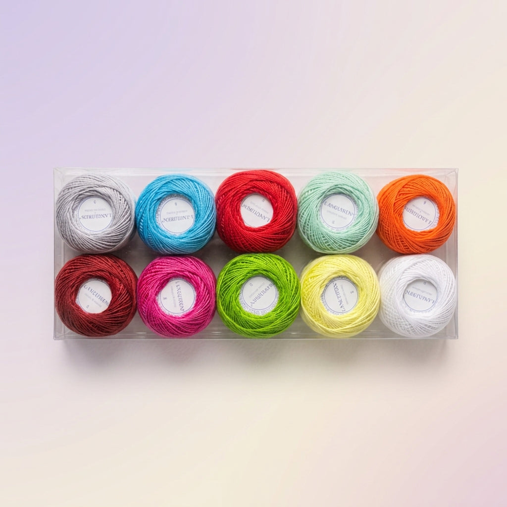 10-Piece Colorful Crochet Cotton Thread Balls Set