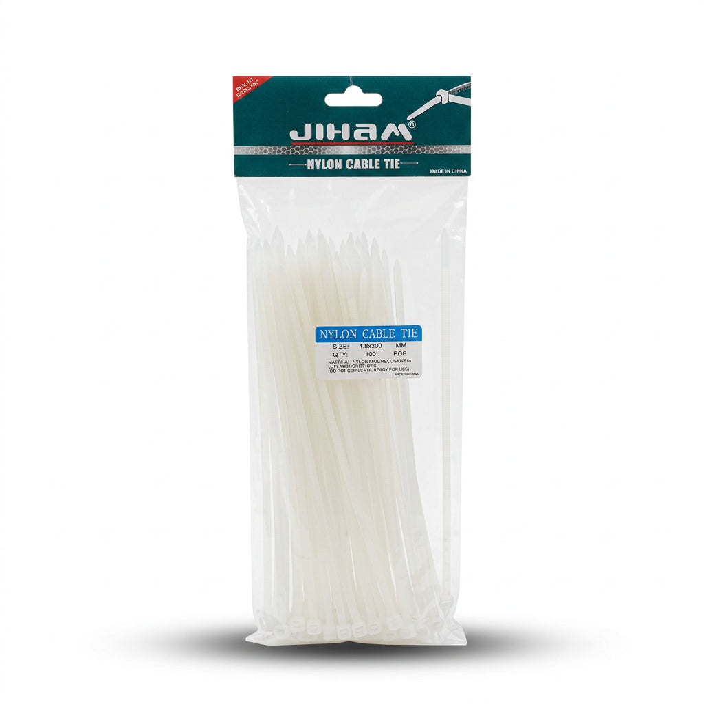 100-Piece Nylon Cable Ties – 4.8 × 300 mm Heavy-Duty Zip Ties