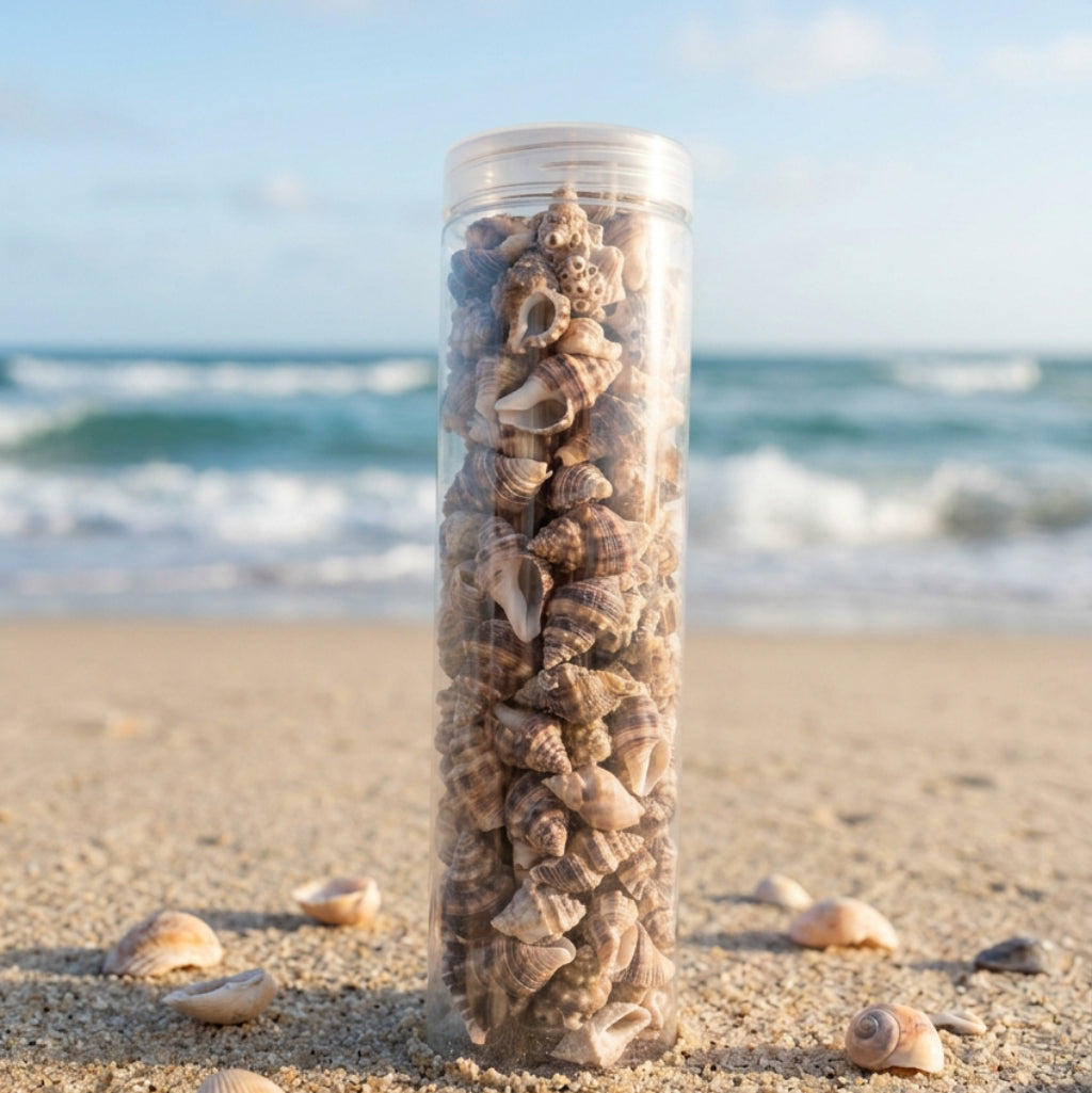 Natural Small Sea Shells 200 GM in Clear Cylinder Tube – DIY Crafts & Home Decor