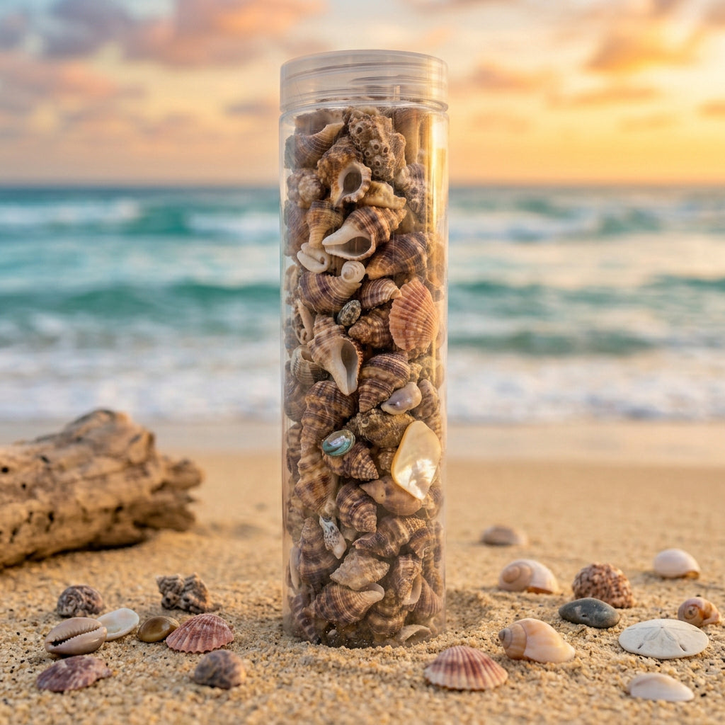 Natural Small Sea Shells 200 GM in Clear Cylinder Tube – DIY Crafts & Home Decor