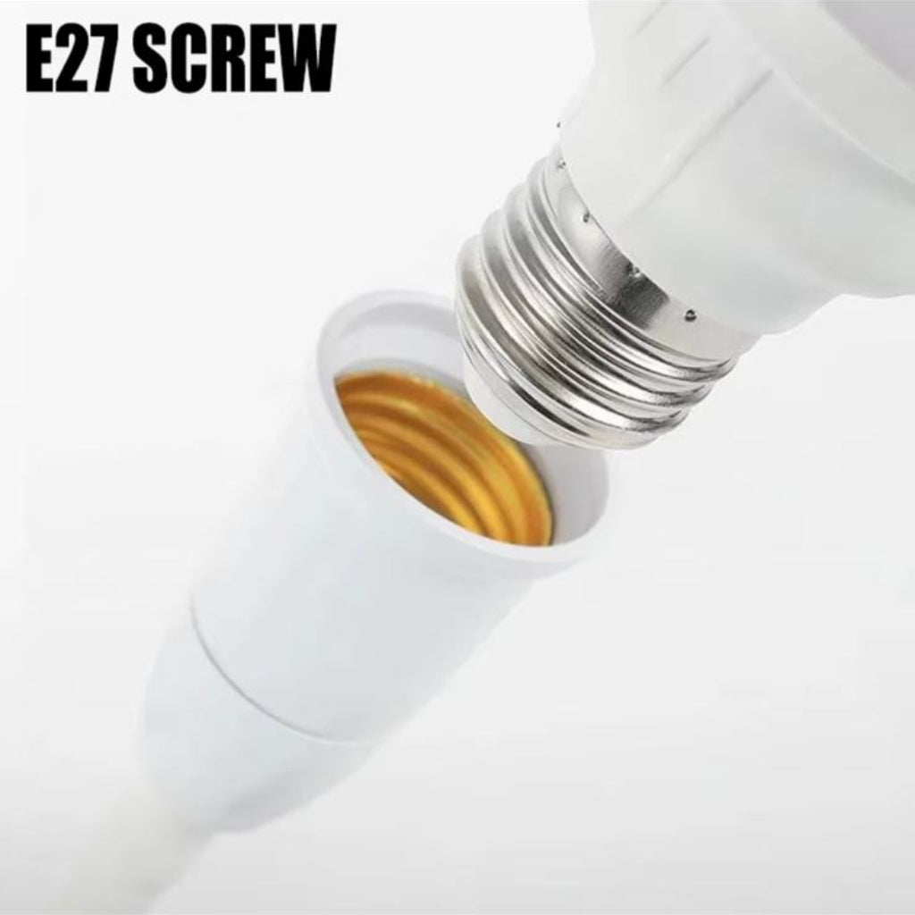 3-Pin Plug Flexible Gooseneck E27 Bulb Socket Adapter with On/Off Switch