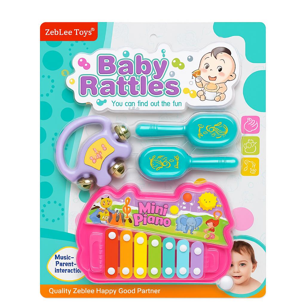 Baby Kids Rattles 7 Key Mini Piano Play Set Toy