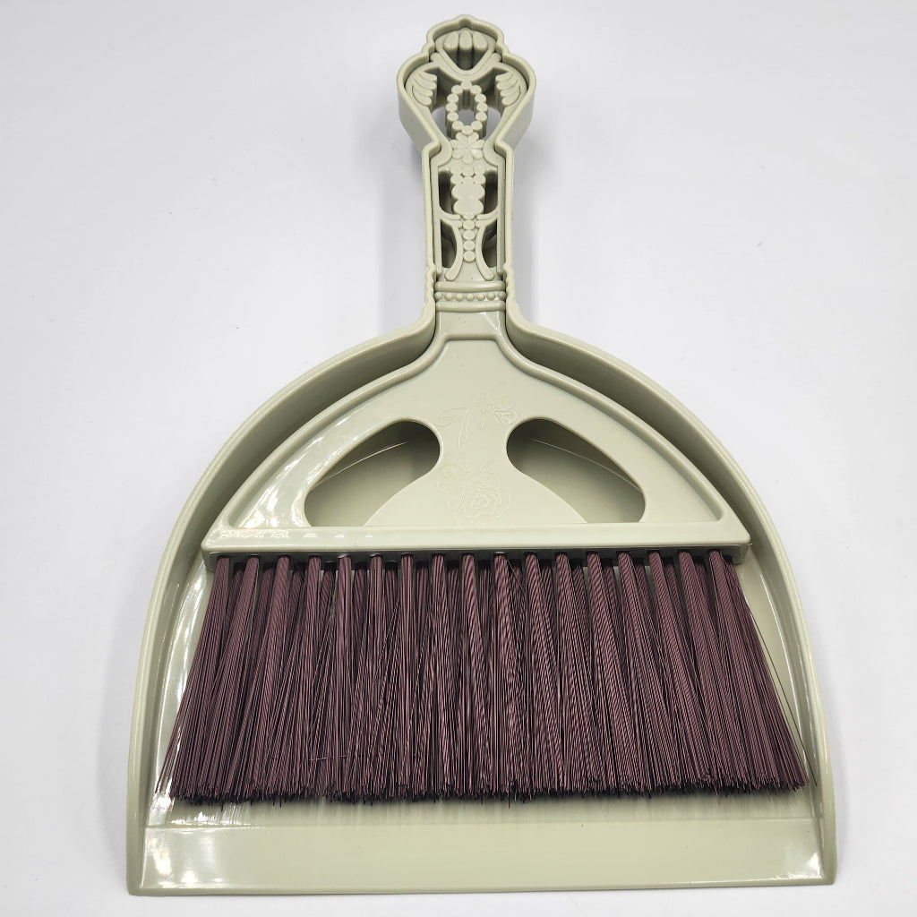 Plastic Broom and Dustpan Set for Home,Compact Cleaning Supplies|Sleek Broom Design,