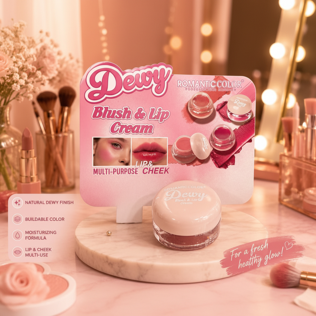 Romantic Color Dewy Blush & Lip Cream – Multi-Purpose Tint for Lips & Cheeks