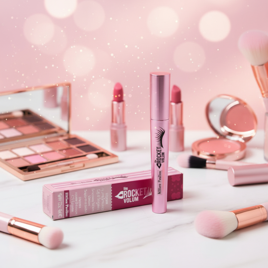 Million Pauline "The Rocket Volum" Mascara – Extreme Volume, Lengthening & Curling, Long-Lasting 24h, Rich Black, 9ml / 0.32 oz