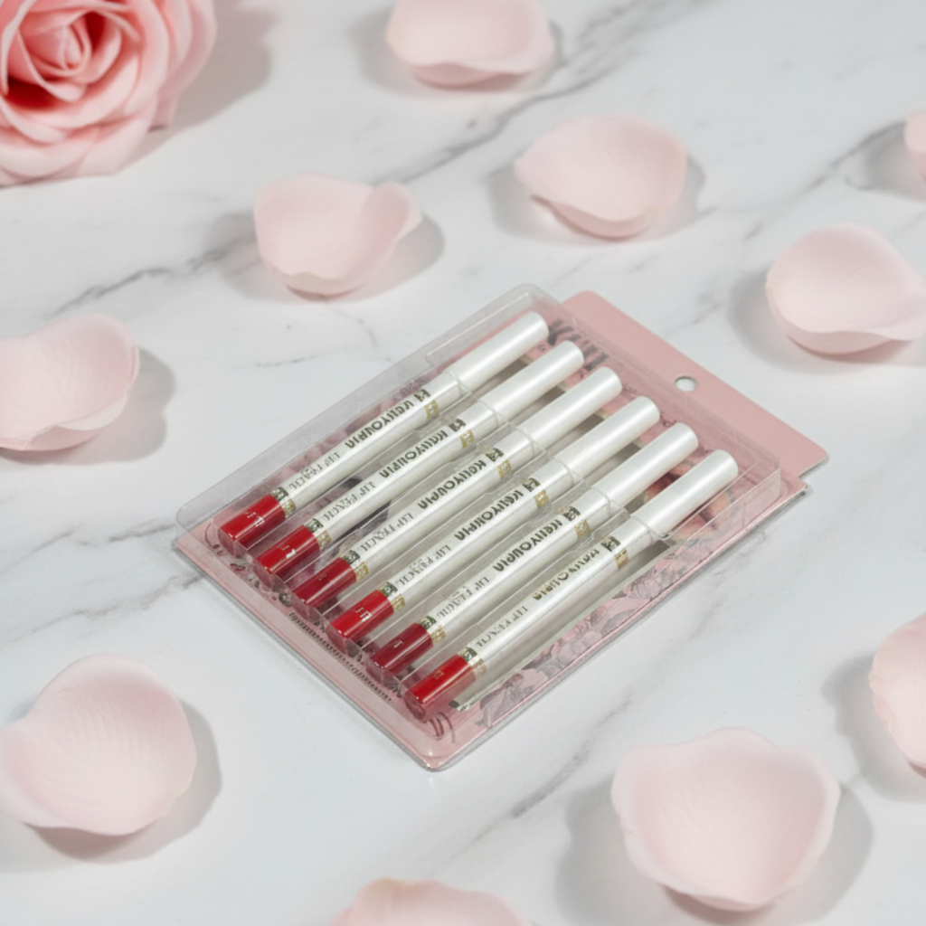 Matte Lip Liner & Lipstick Pencil Set – 6-Piece Value Pack