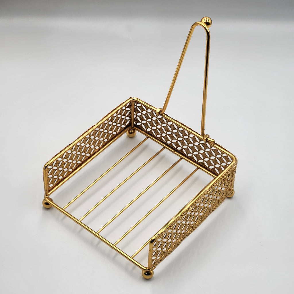 Napkin Holder, Golden Square Napkin Rack for Dining and Cafe Tablecloth Storage ,Decorative Napkin Clip Box, Home Decoration, Tissue holder