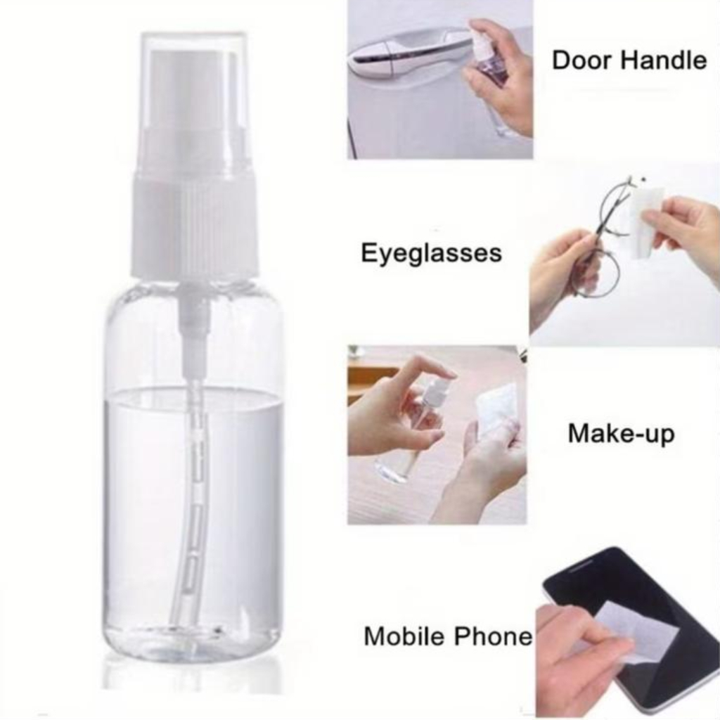 50ml Clear Travel Spray Bottle – Graduated Refillable Fine Mist Atomizer for Skincare, Toners, and Travel Essentials