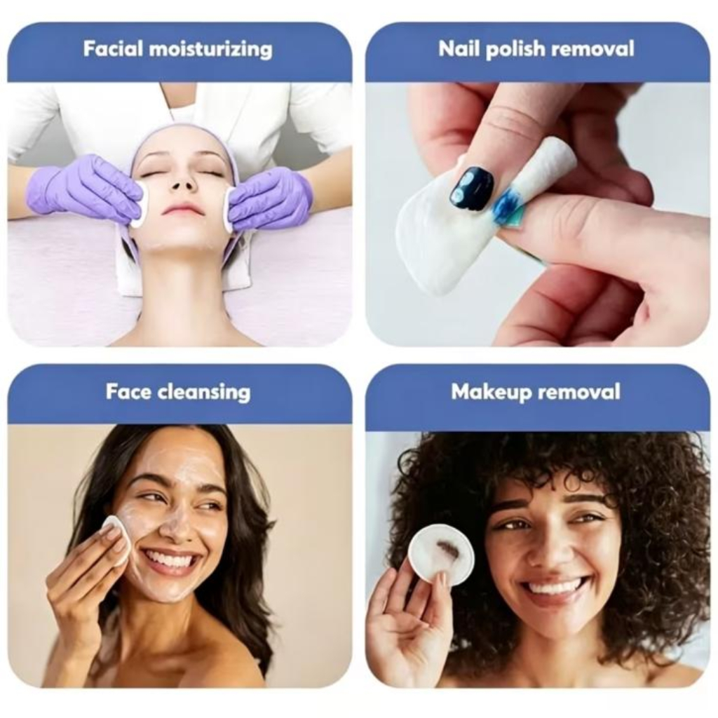 Makeup Cotton Rounds – 80pcs Premium Soft & Absorbent Facial Cleansing Pads for Skincare