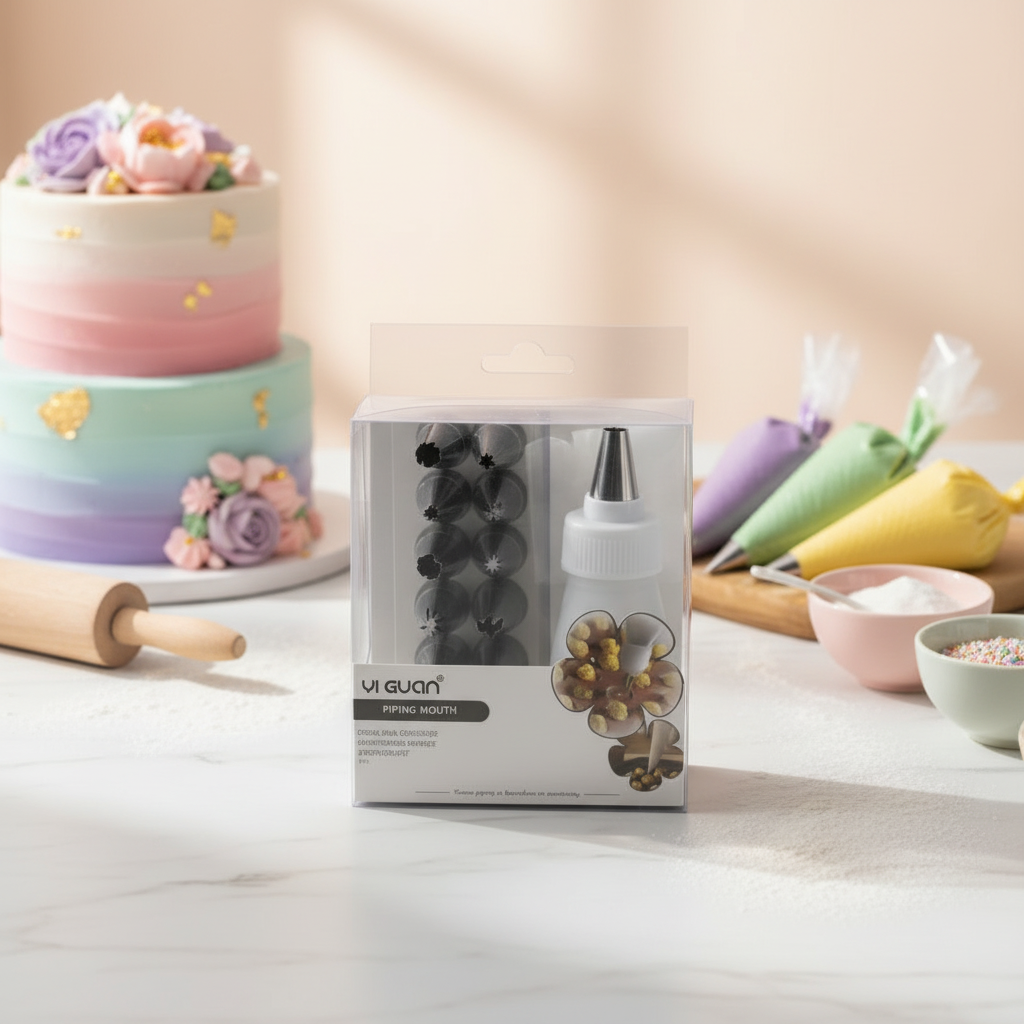 Cake Decorating Piping Nozzle Set – Icing Tips with Reusable Cream Piping