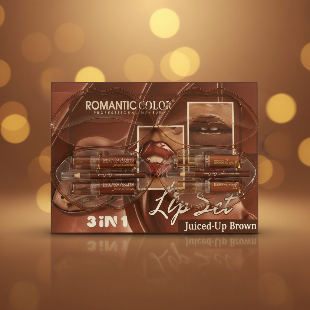 3 in 1 Brown Lip Set – Lipstick, Lip Gloss & Lip Tint Combo