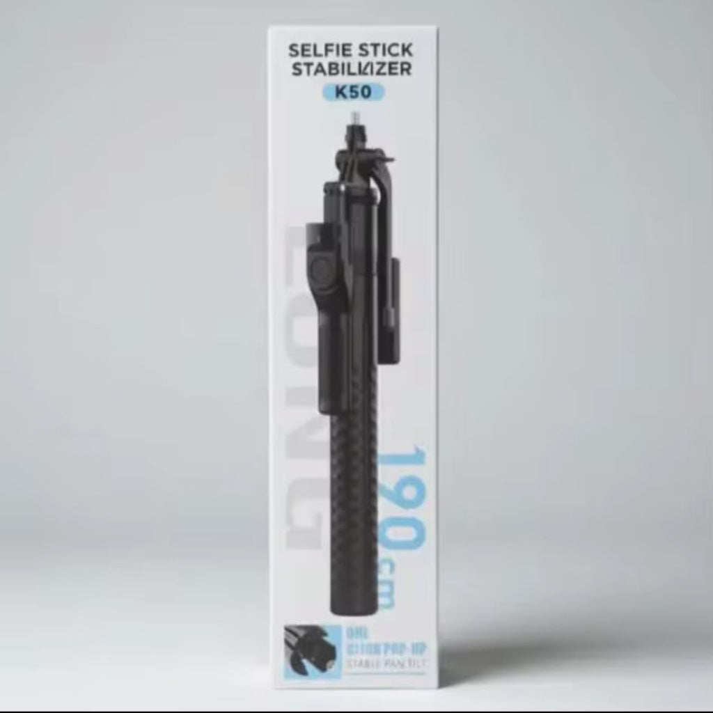 K50 Extendable Selfie Stick Stabilizer | 190cm Ultra-Long Phone Tripod & Gimbal